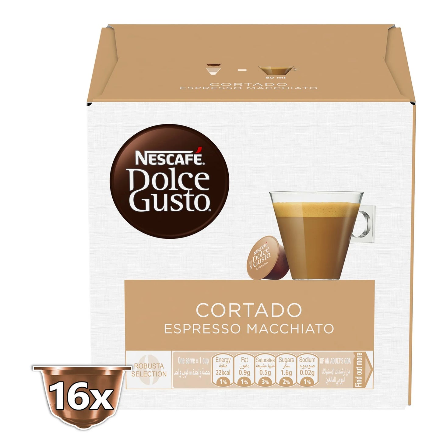 Nescafe Dolce Gusto Espresso Cortado Macchiato - 16 Capsule