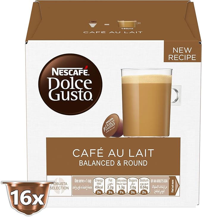 Nescafe Dolce Gusto Cafe Au Lait, 16 Capsules