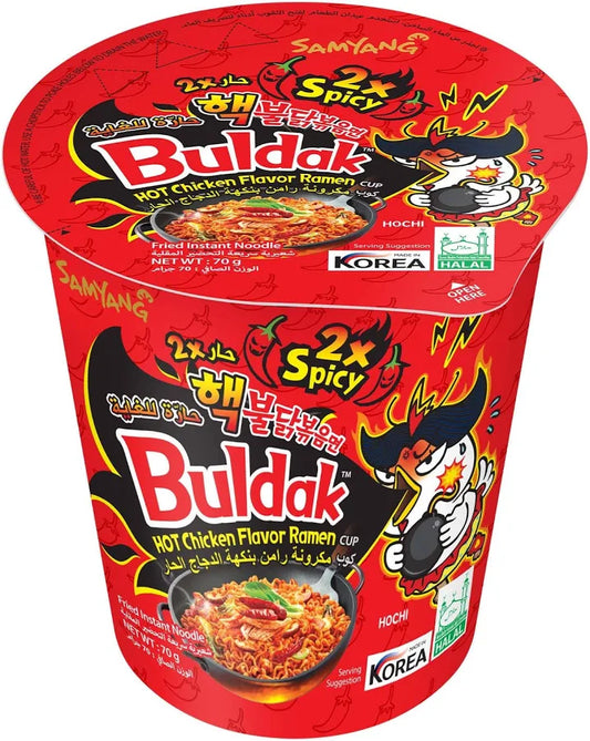 Samyang Buldak 2x Spicy Hot Chicken Flavor Fried Instant Cup Noodles 70 g